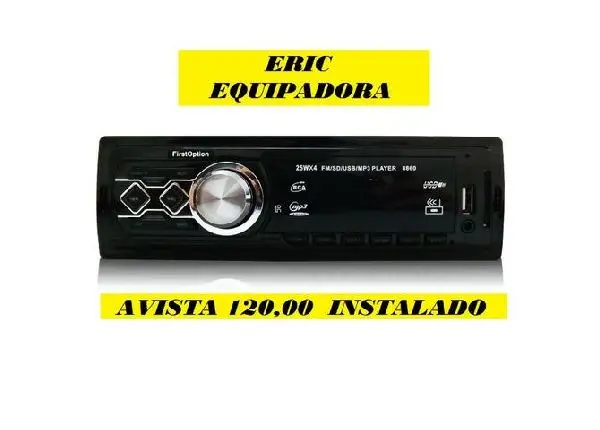 Rádio Carro Mp3 USB, fm / Am Entrada Pen drive, Bluetooth - Instalado
