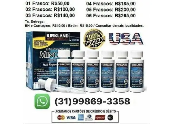 PROMOÇÃO Minoxidil Kirkland Caixa Lacrada