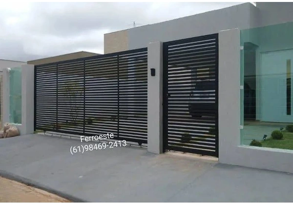 Portão 4.10 x 2.30 + social 1m x 2.30 3x sem juros