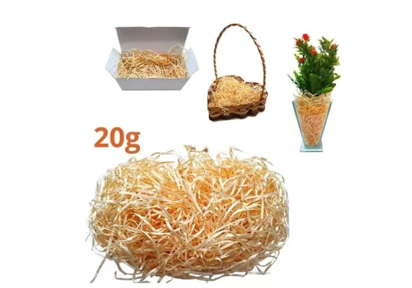 Palha fina natural para decoração - 2 pacotes