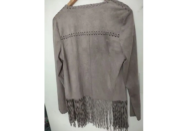 MARFINO ( SEM USO) KIMONO SUEDE TAM M (até Tam 46) 80, 00<br>Altura 62cm +20cm franja<br>