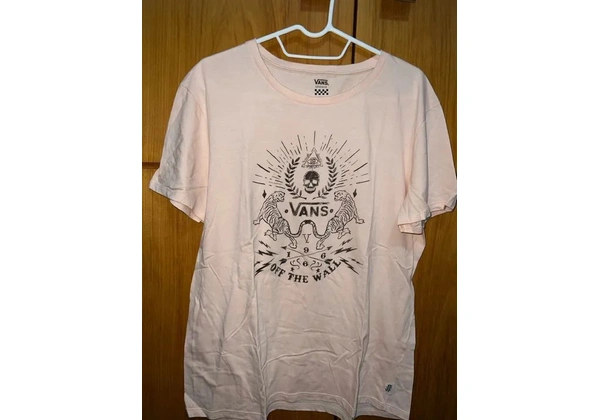 blusa vans estampada rosa claro (nova) - tam g fem