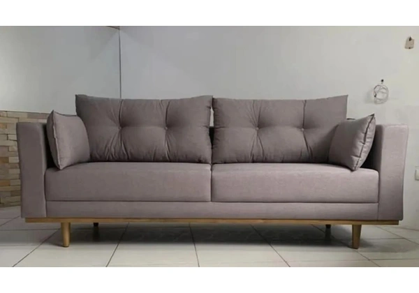 Sofa retro 2.20 super confortável em linho espuma D.28 selada pro