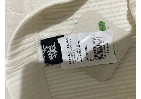 Saia Feminina Faixa Basic Branca G