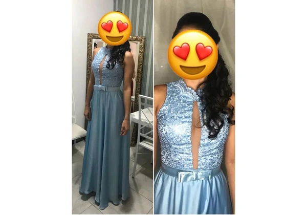 Vestido de madrinha Azul