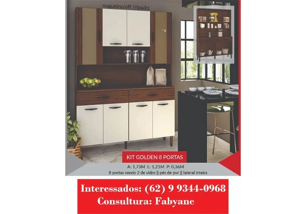 Armario de Cozinha kit golden 8 portas