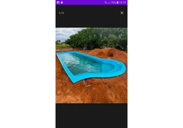 Piscina de fibra 10 metros com praia
