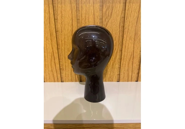 Cabeça de Maniquim Decorativa - Vidro preto