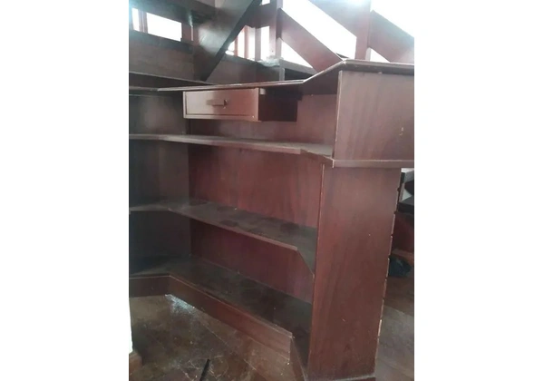 Bar c/ nichos/ gaveta em Madeira Marrom 110 cm x 170 cm x 60 cm