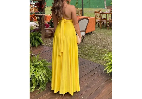 Vestido amarelo longo