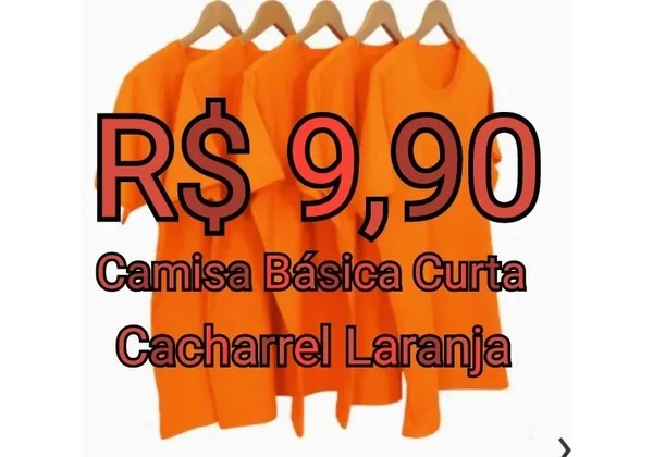 Camisa Básica Curta - Laranja