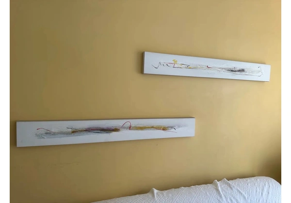 Trio de quadros abstratos modernos para decoração