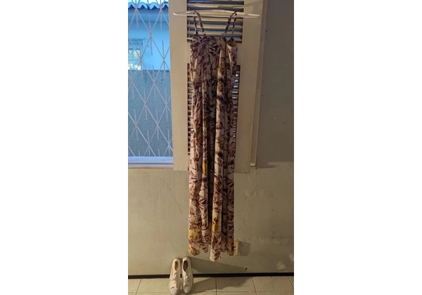 Vestido longo crepe
