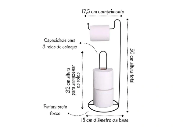suporte de chão papel higiênico