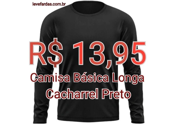 Camisa Básica Manga Longa - Cacharrel Preta