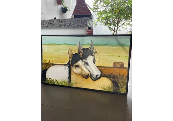 Quadro de desenho de cavalo para decoração.