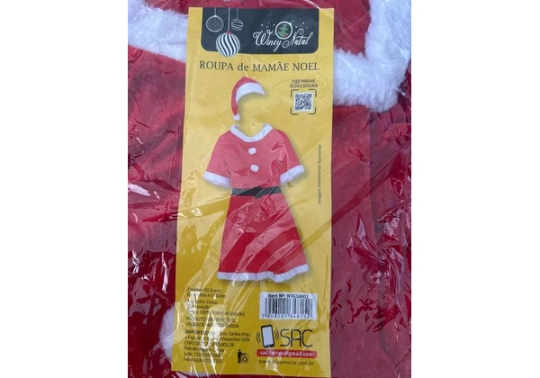 Fantasia Mamãe Noel - Tamanho Único