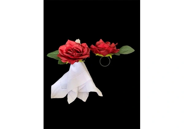 Porta guardanapo de rosas vermelhas - novo - kit com 6