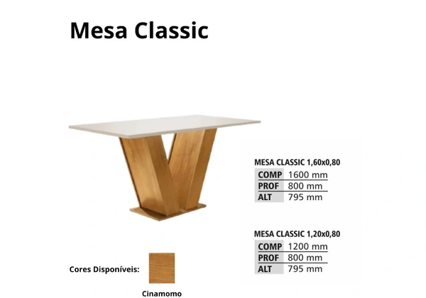 Mesa 6 Cadeiras Classic MDF/vidro Frete grátis