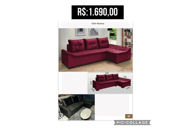 SOFA COM CHAISE RAVENA TOP