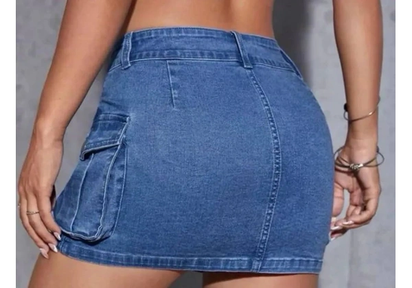 Saia jeans curta - P