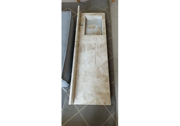 Bancada pia marmore travertino nacional