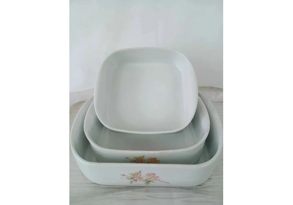 CONJUNTO DE TRAVESSAS REFRATÁRIA QUADRADA EM PORCELANA