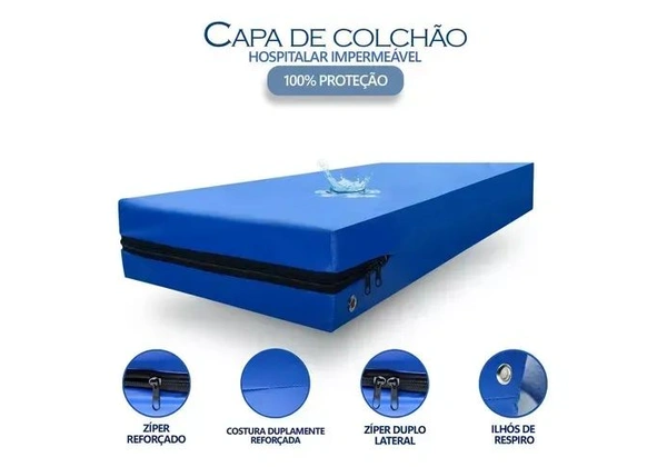 Capa Anti Alérgica Impermeável Hospitalar Colchão Solteiro
