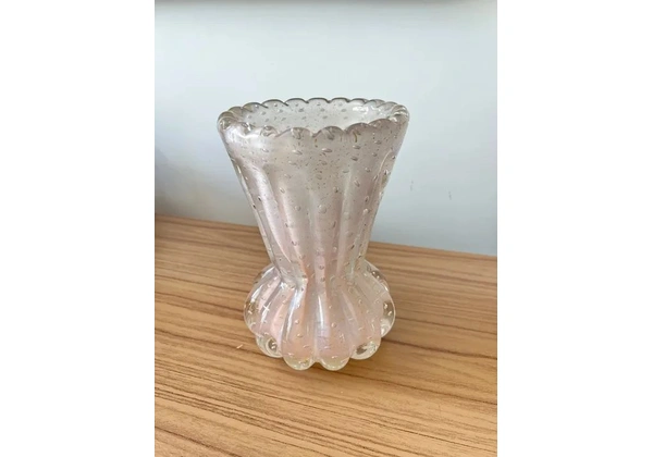 Vaso Decorativo de Vidro Murano rosa quartzo