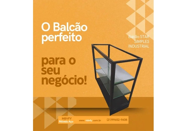 Balcão Industrial de Atendimento/Vitrine - Ótima Oportunidade!