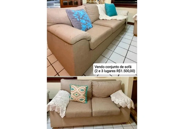 Sofás de três e dois lugares