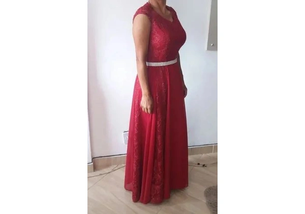 Vestido Longo Vinho.