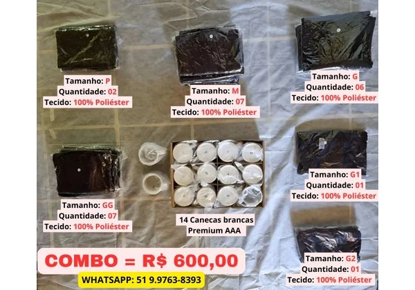 Combo Camisetas e Canecas para Sublimação
