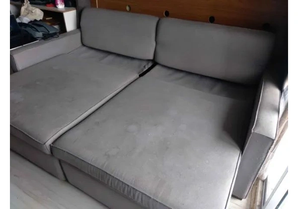 Sofá retrátil 2 lugares em Estofado / Tecido Cinza 90 cm x 224 cm x 155 cm