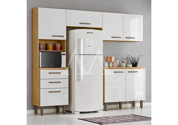 Armário de cozinha completo com o balcão