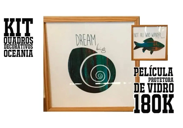 Quadros Decorativos com Película de Vidro Oceania