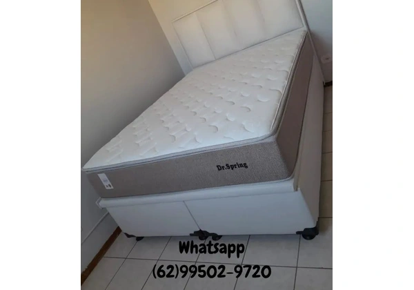 Cama Box Queen colchão dr spring ou magnum plumatex