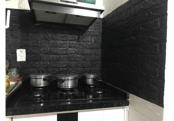 Papel de Parede 3D Adesivo - Tijolo Branco ou Preto