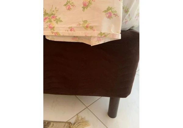 Base Cama Queen em Nobuck Brown