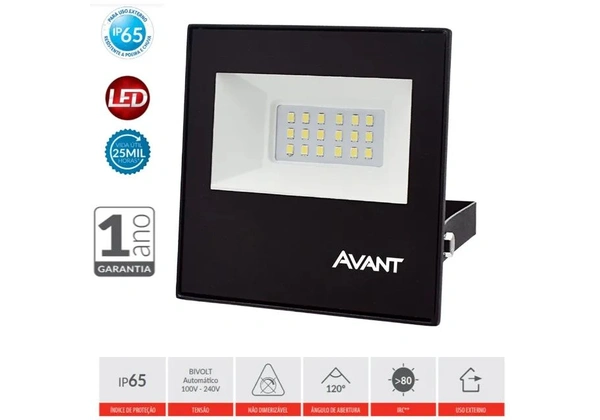 Refletor Slim Led 20W Avant Branco Frio
