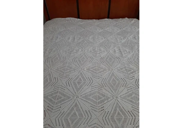 Colcha de crochê artesanal para cama casal ou Queen