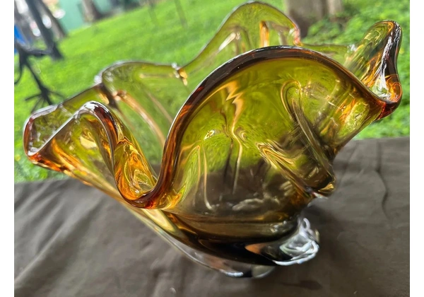 Vaso Floreira Murano Cor Âmbar