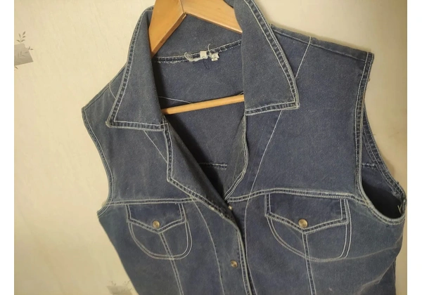 Colete Jeans Azul - Tamanho G gg