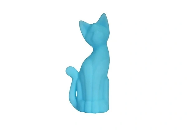 Luminária abajur decoração gato azul