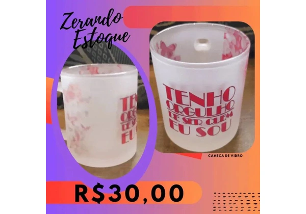 Canecas de vidro jateado/fosco - Batman ou Orgulho