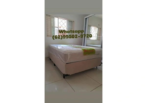 Cama box e colchão _ com conforto intermediário com leve maciez