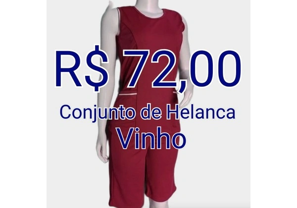 Conjunto de Helanca Vinho - Blusa e Bermuda
