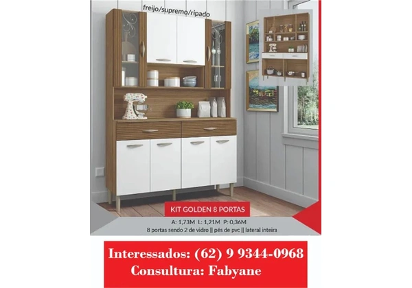Armario de Cozinha kit golden 8 portas