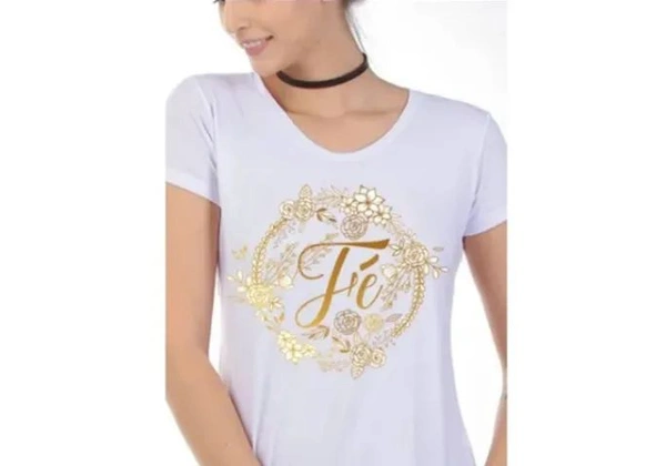 Camisa De Manga Feminina Fé