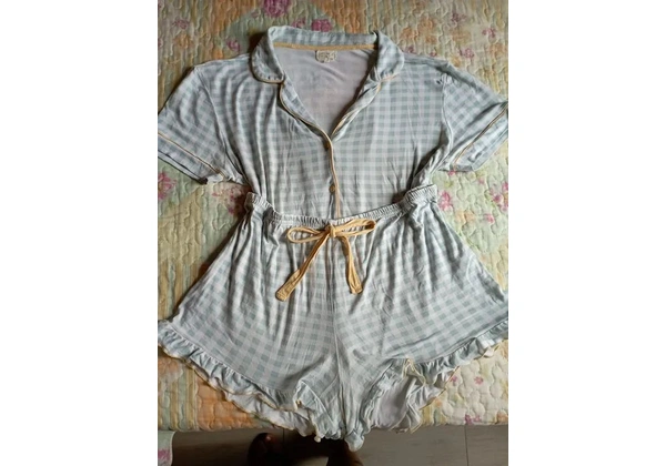 Pijama xadrez azul